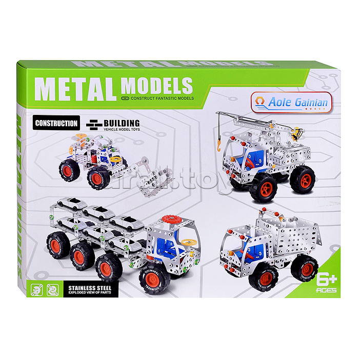 Конструктор "Самосвал" (194 дет.) металл, в коробке