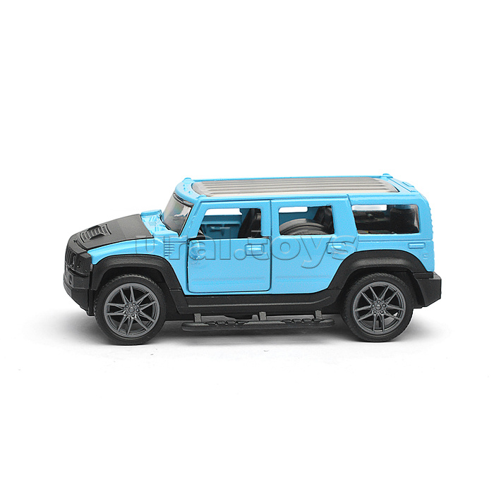 Голубая инерционная машинка Сафари die-cast,1:32, открывающиеся двери