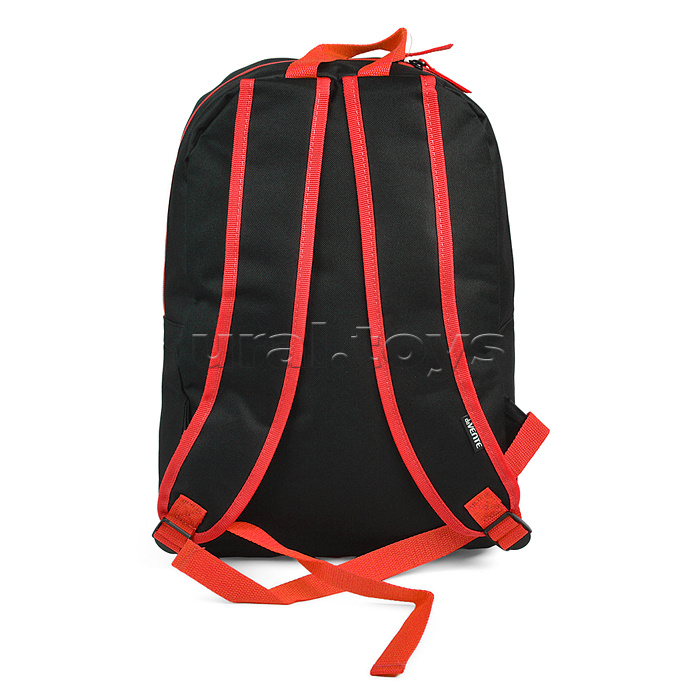 Рюкзак "Black" подростковый 40x29x17 см (14 л) 250 г, 1 отделение на молнии, 1 передний карман, черный с красным