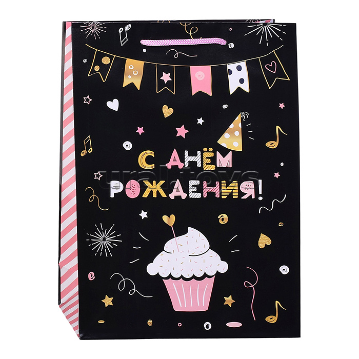 Пакет подарочный с глянцевой ламинацией 22х31х10 см (ML) Кексик 128 г (соб.разр)