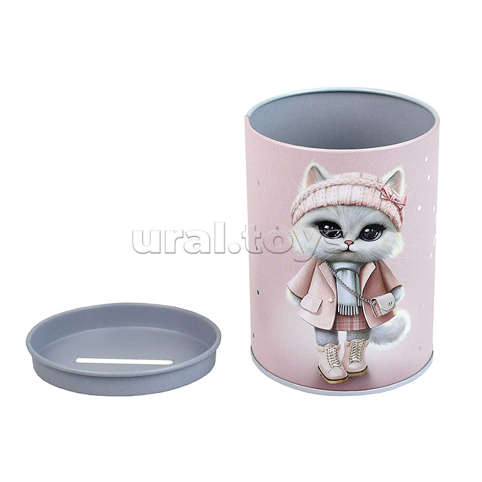 Копилка-подставка для канцелярских принадлежностей "Городские кошечки" цвет розовый