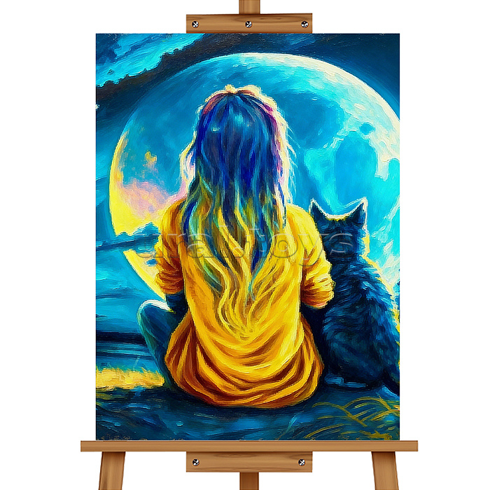 Набор для рисования "Картина по номерам 40*50 см. Тишина в ночи"