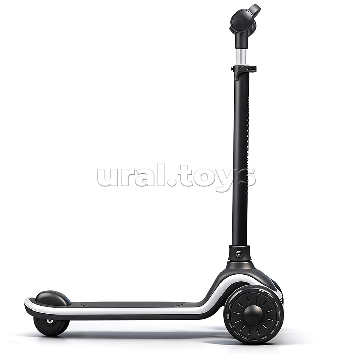 Самокат 3-х колесный ROCKET,колеса PU со светом, цвет чёрный