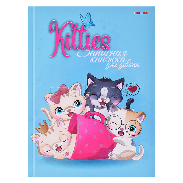 
Записная книжка для девочек А5 80л. "Котята и чашка" перепл.7БЦ, твин-лак, холодная фольга