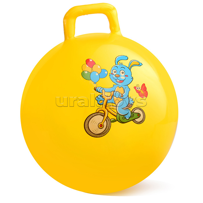 Мяч с ручкой 65см "Зверята на транспорте"