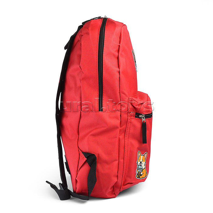 Рюкзак "Corgi" подростковый 40x29x17 см (14 л) 250 г, 1 отделение на молнии, 1 передний карман, вышивка, красный