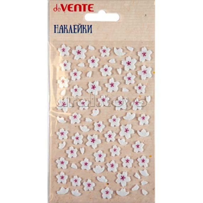 Набор наклеек для творчества из фетра "Tree with flowers" 9,5x15 см, самоклеящиеся, в пластиковом пакете с блистерным подвесом