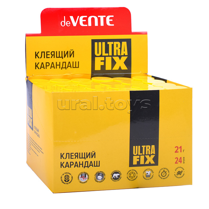 Клеящий карандаш PVA-P основа "Ultra Fix" 21 г в картонном дисплее с пластиковым поддоном