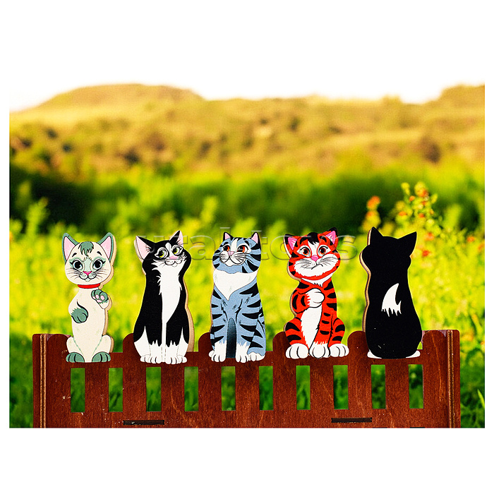 Набор счетного материала на прищепках "Кошки на заборе"
