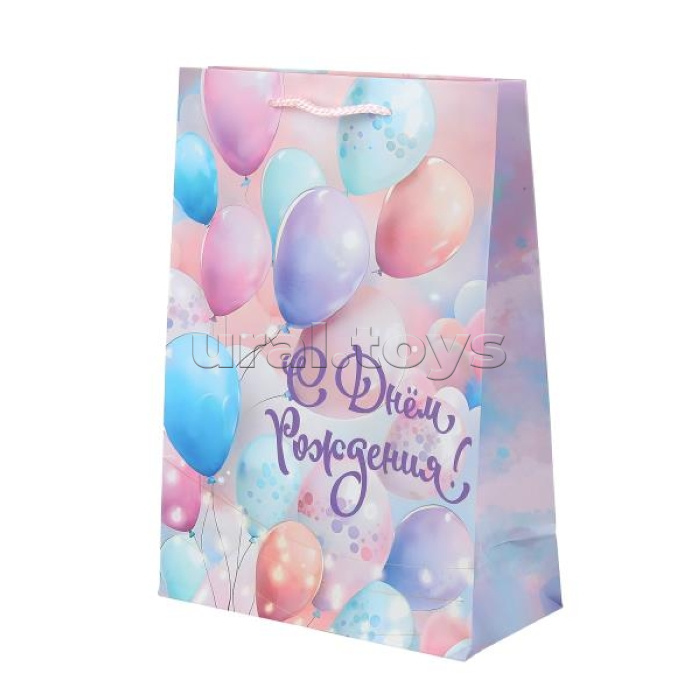 Пакет подарочный Матовый ML, шары, 140 гр/м2