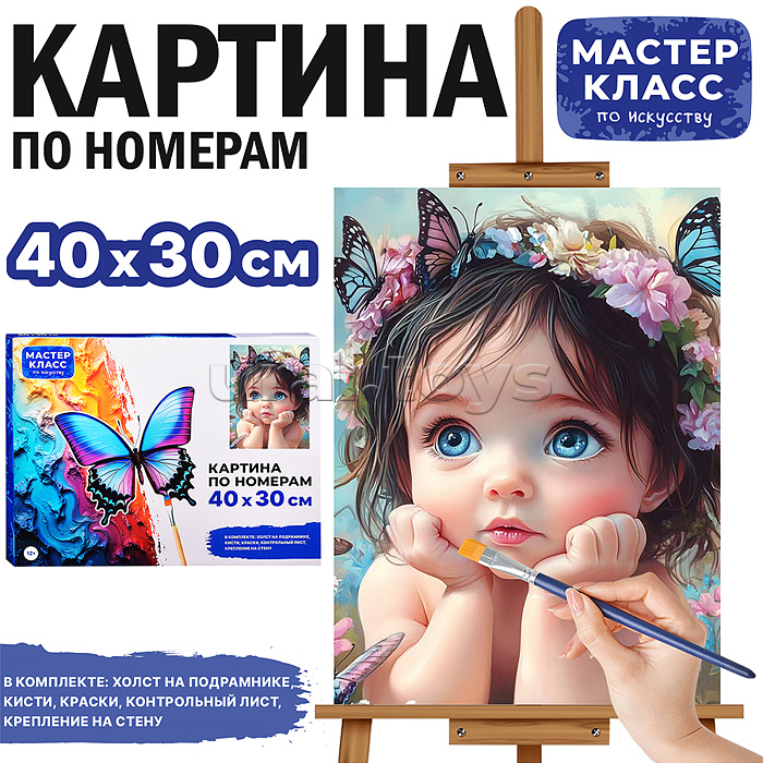 Набор для рисования "Картина по номерам 30х40 см. Мечтающая малышка"