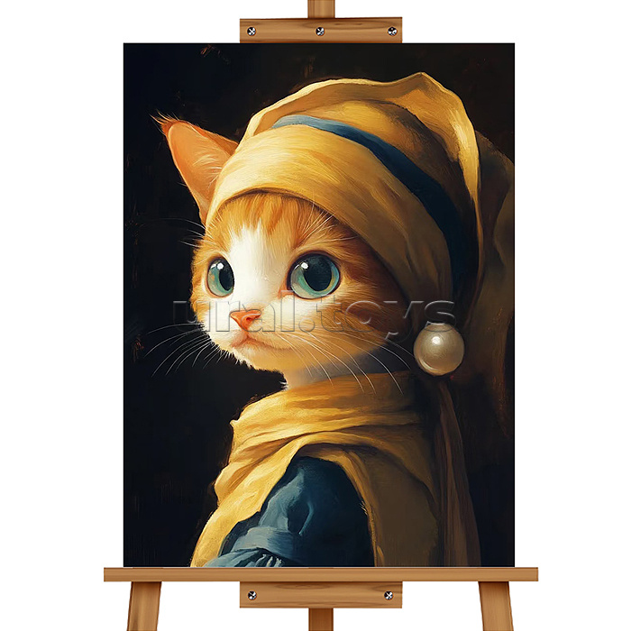 Мозаика алмазная "Деловая кошка" 40*50см.