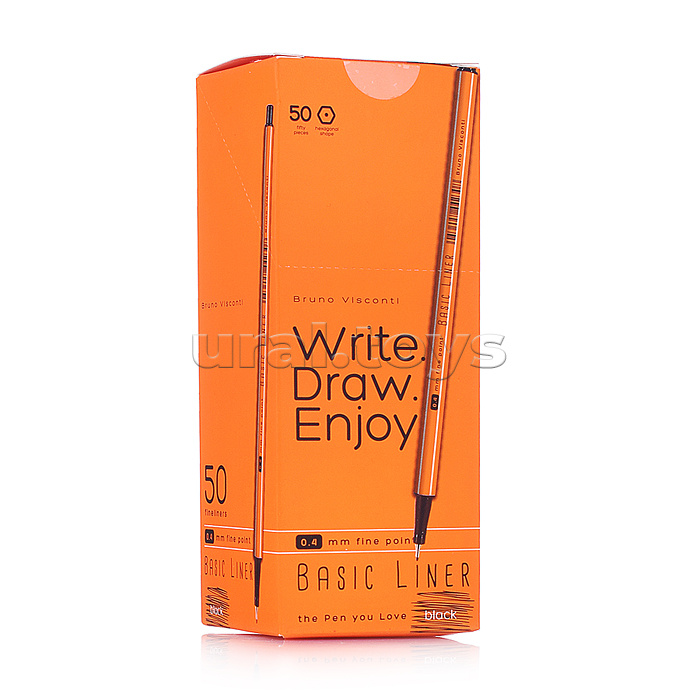 Ручка капиллярная 0,4 мм "BASIC" Черная (файнлайнер)