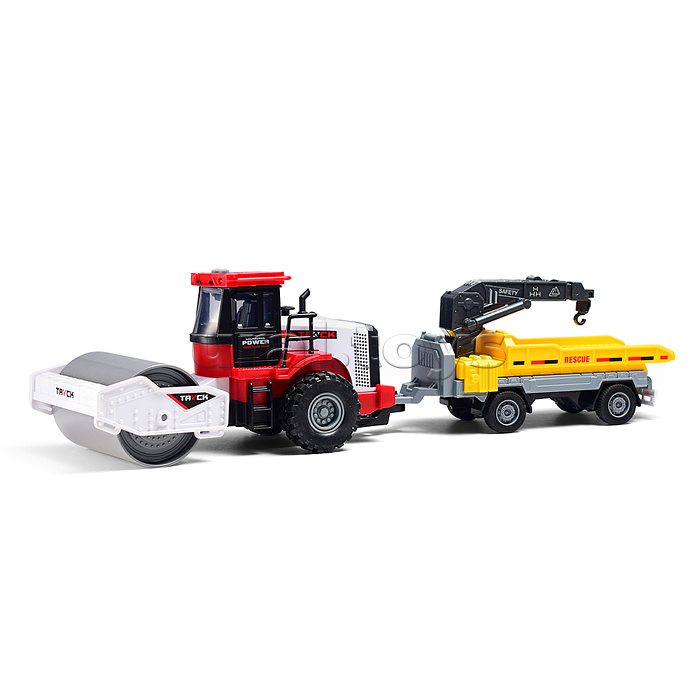 Машина "Каток с прицепом" 1:43 (свет,звук) в коробке