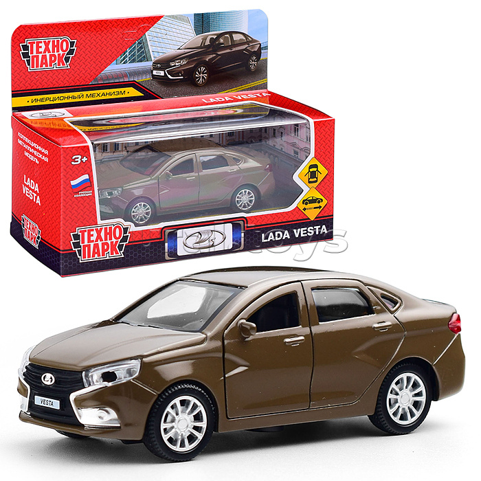 Машина металл LADA vesta 11,5 см, двери, коричневый, кор. Машина металл LADA vesta 11,5 см, двери, коричневый, кор.