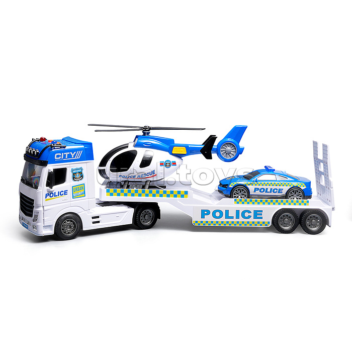 Машина "Полицейский автовоз" (свет, звук) в коробке