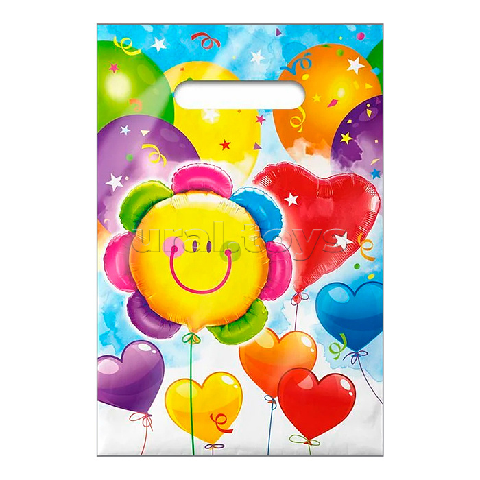 Пакет ПЭ с вырубной неусиленной ручкой 20х30см "Семицветик"