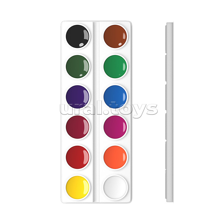 Краски акварельные 12 цветов (в коробке с европодвесом)