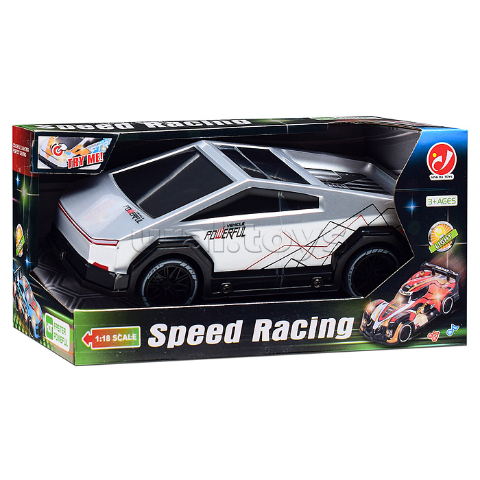Машина "Скорость дороги" 1:18, свет, звук, в коробке