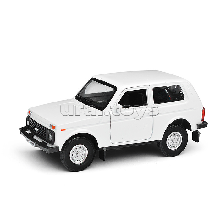 Машина металл LADA 4x4 12 см, (двери, багаж, белый) инерц, в коробке