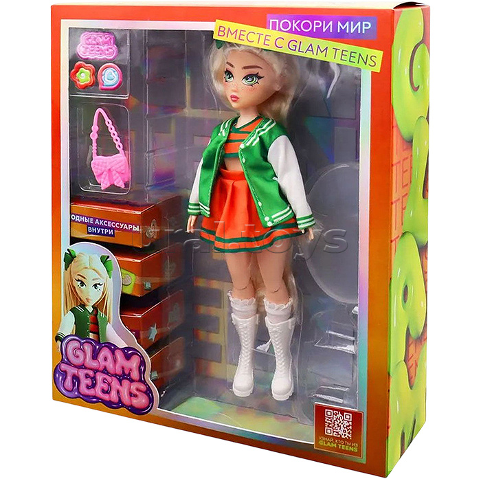 Модная кукла коллекция Glam Teens Рокси с аксессуарами, 25 см,