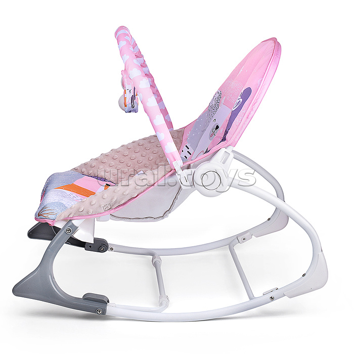 Шезлонг детский "Белый мишка" музыка, вибрация, в коробке