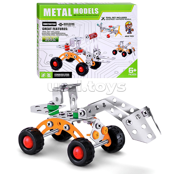 Конструктор "Экскаватор" (75 дет.) металл, в коробке