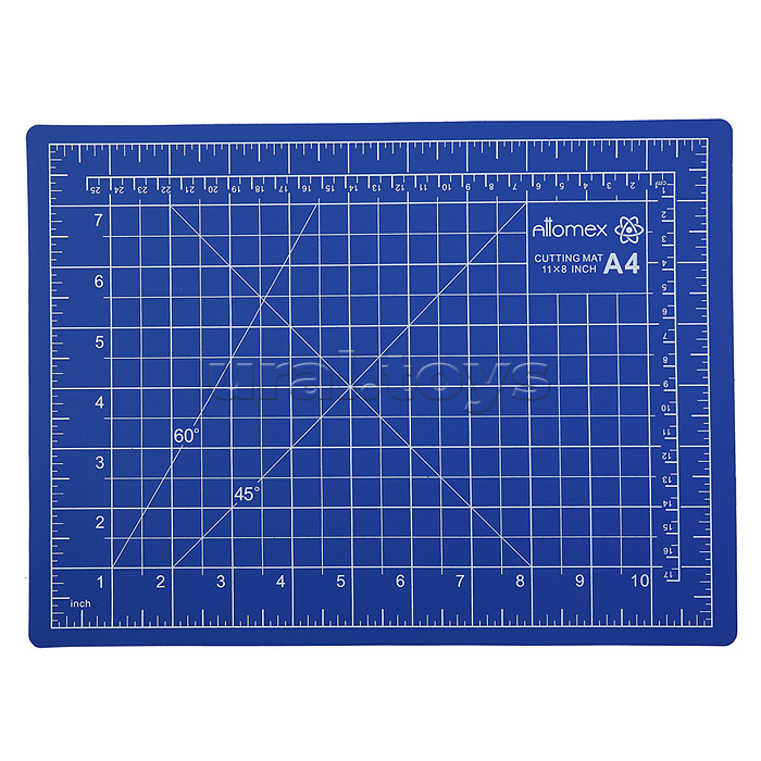 Коврик для резки A4 (30x22,5 см) "Attomex" непрорезаемый, толщина 2 мм, двухсторонний, трехслойный, синий