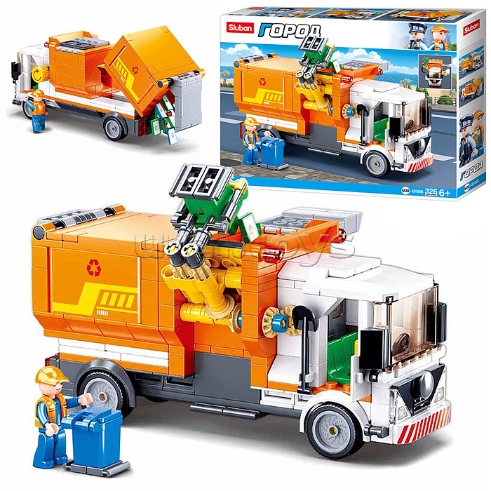 Конструктор "Мусоровоз с фигуркой человека" (326 дет.) в коробке