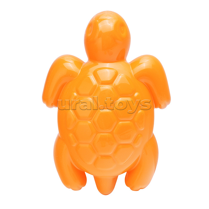 Набор №348: песочная мельница №2 с основанием ситечко среднее №2, ведро среднее с наклейкой, совок №2, грабельки №2, формочки (черепаха + морской конёк)