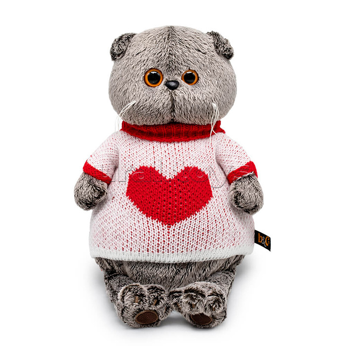 Кот Басик в свитере с сердцем