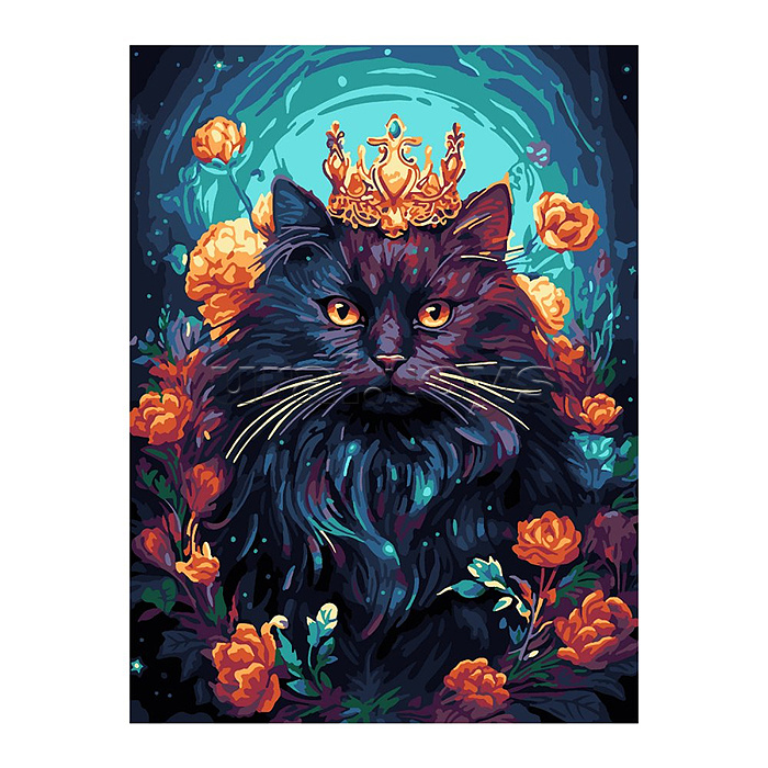 Картина по номерам на картоне 28,5*38 см "Царь-кот"