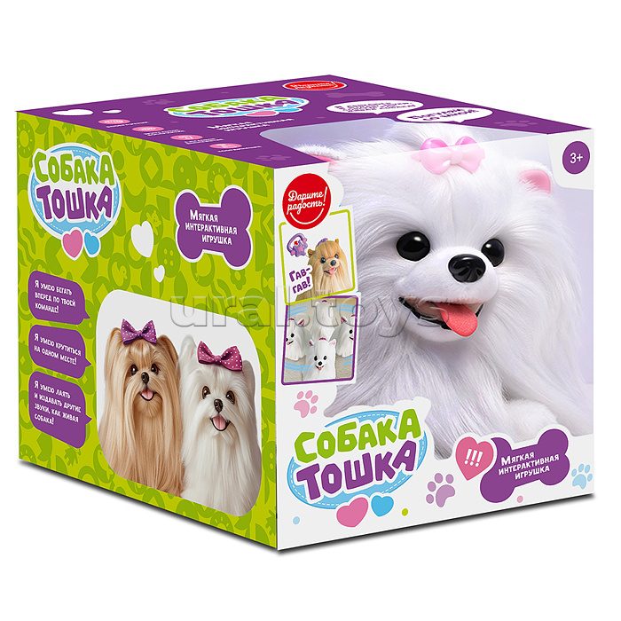 Мягкая игрушка "Собака Шпиц" интерактивная, в коробке