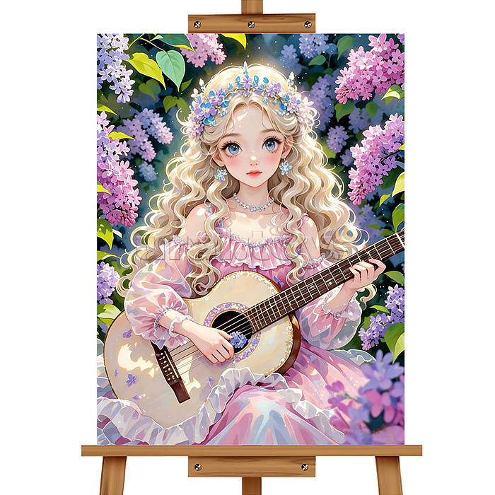 Мозаика алмазаная "Девушка с гитарой" 30*40 см