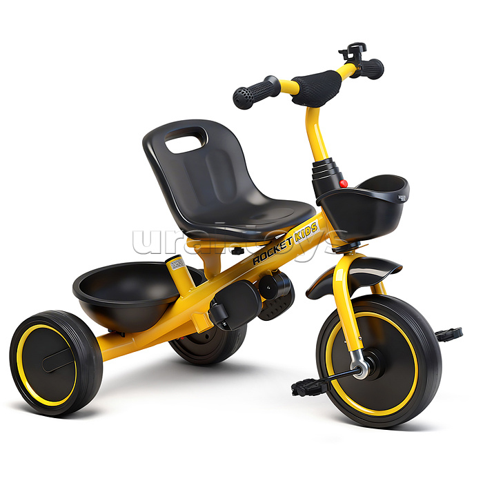 Велосипед трехколесный Rocket 107NEW, колеса EVA 10"/8", цвет желтый
