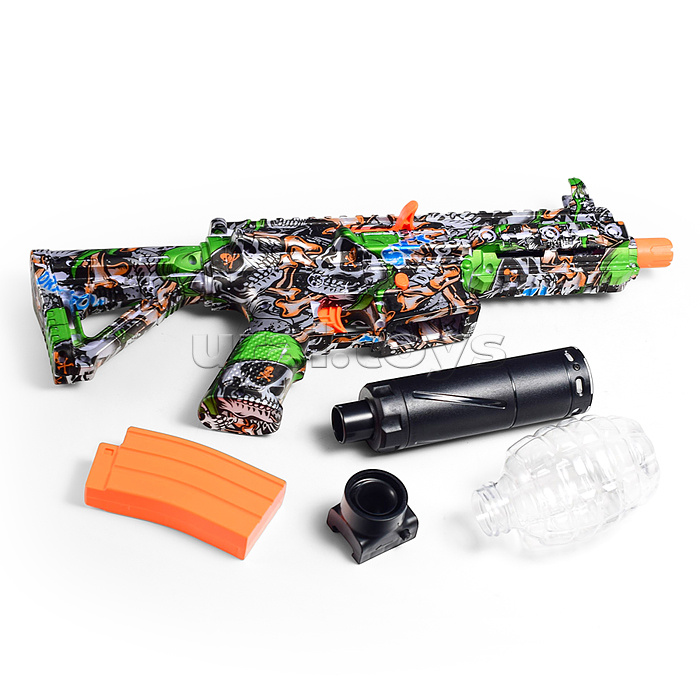 Автомат "Шорох" стреляет гелевыми пулями, в коробке