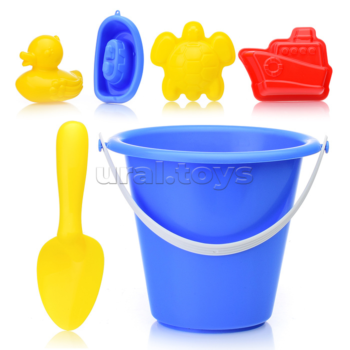 Песочный набор "Морские приключения" ( уточка, 3 формочки, совок, ведро )