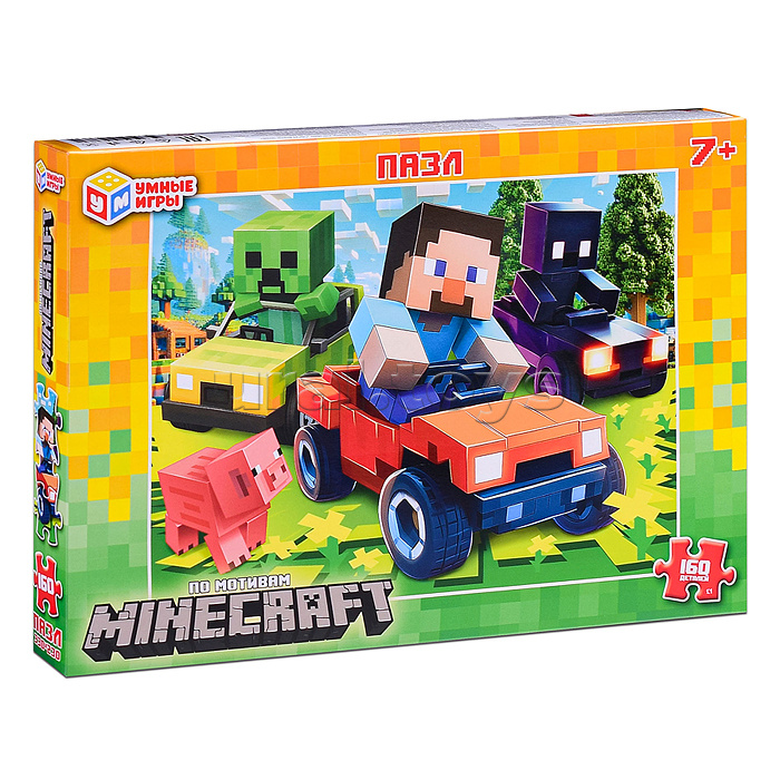 Пазлы 160 "По мотивам Minecraft" 285х190х33 мм. Пазлы 160 "По мотивам Minecraft" 285х190х33 мм.