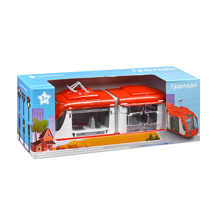 Трамвай со световым и звуковым эффектами (в индивидуальной коробке)