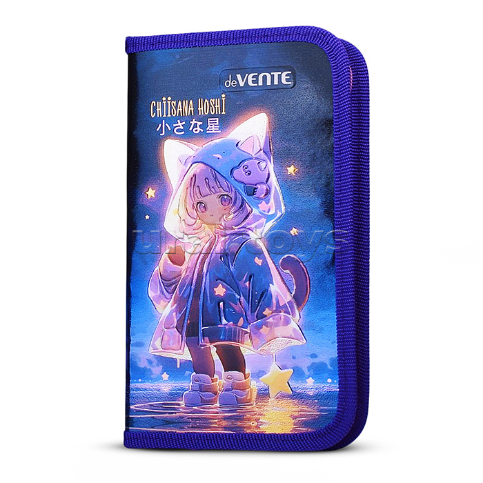 Пенал "Chiisana Hoshi"  205x120 мм, одностворчатый прямоугольный, на молнии, картон с покрытием из фольги с конгревным тиснением