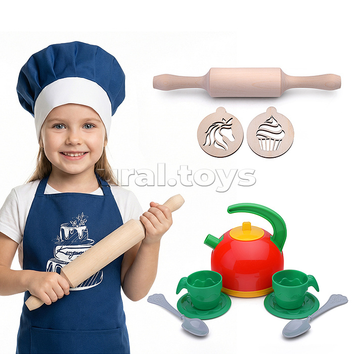 Набор "Кондитер" (100% хлопок) синий