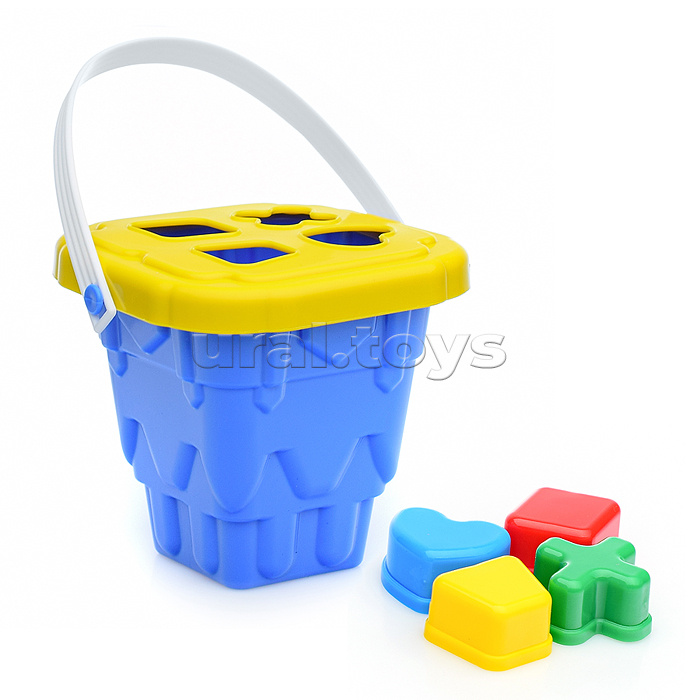 Ведро детское Башня с крышкой и с 4 логическими фигурами Ведро детское Башня с крышкой и с 4 логическими фигурами