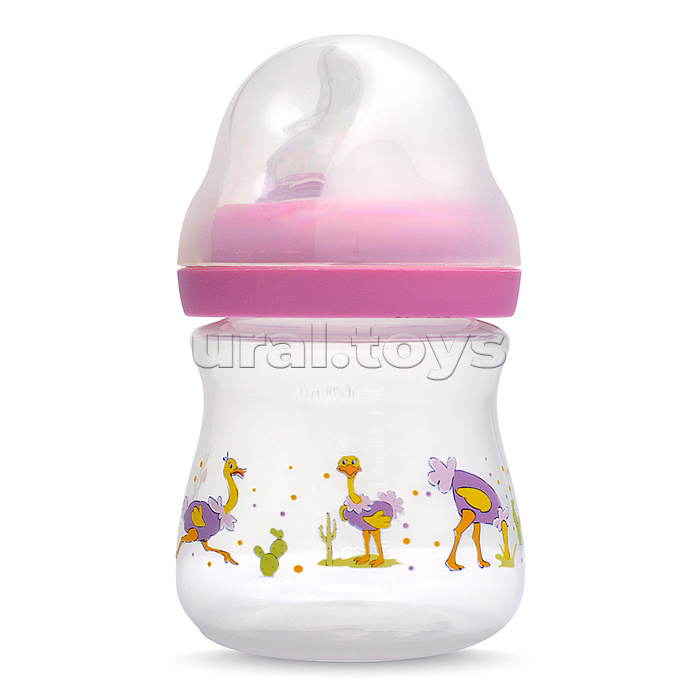 Бутылочка широкое горло с силиконовой соской без ручек "Африка" ассорти, 150 мл