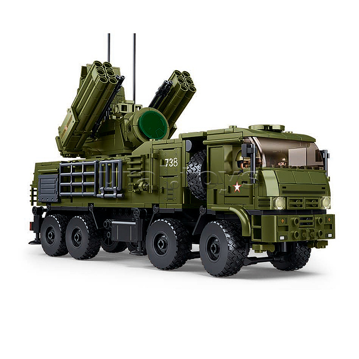 Конструктор "Военный автомобиль Панцирь" (659 дет.) в коробке