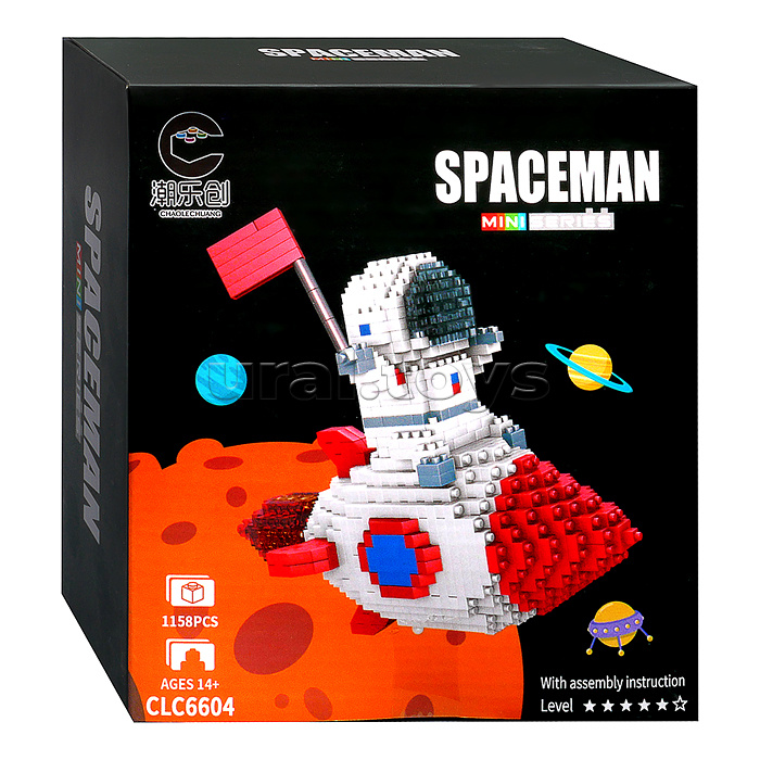 Конструктор "Космонавт на ракете" (1158 дет.) в коробке