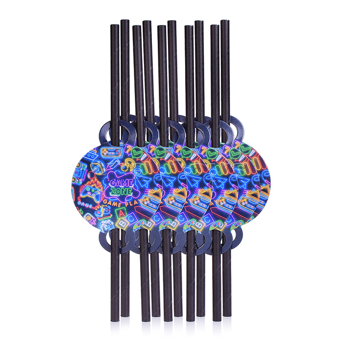 Набор посуды одноразовой "Game zone" трубочки (10 шт.)