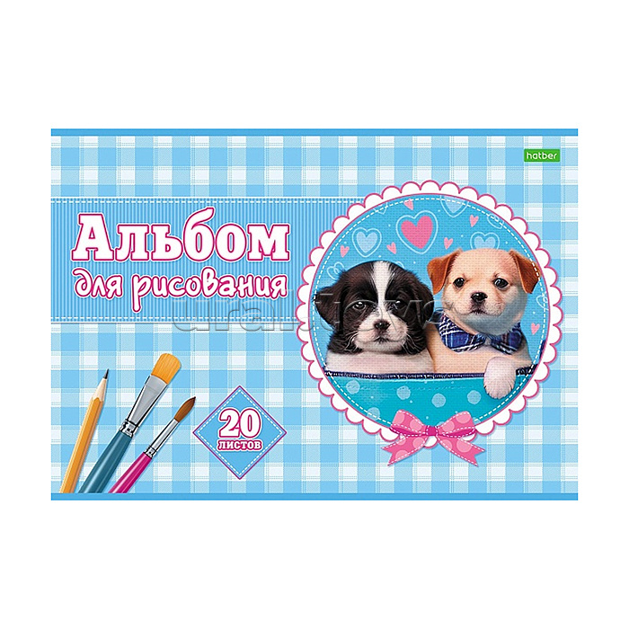 Альбом для рисования 20л "Милые мордашки" А4 на скобе