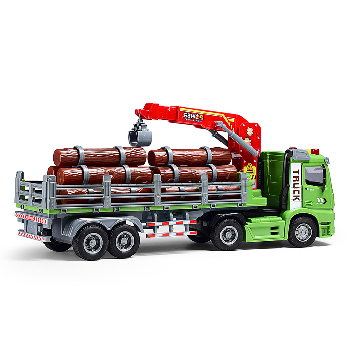 Машина "Лесовоз" на батарейках, в коробке