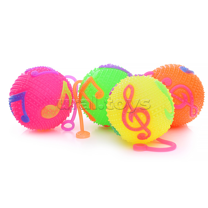 Мяч-ежик "Веселые нотки" со светом, (7,5 см) в коробке