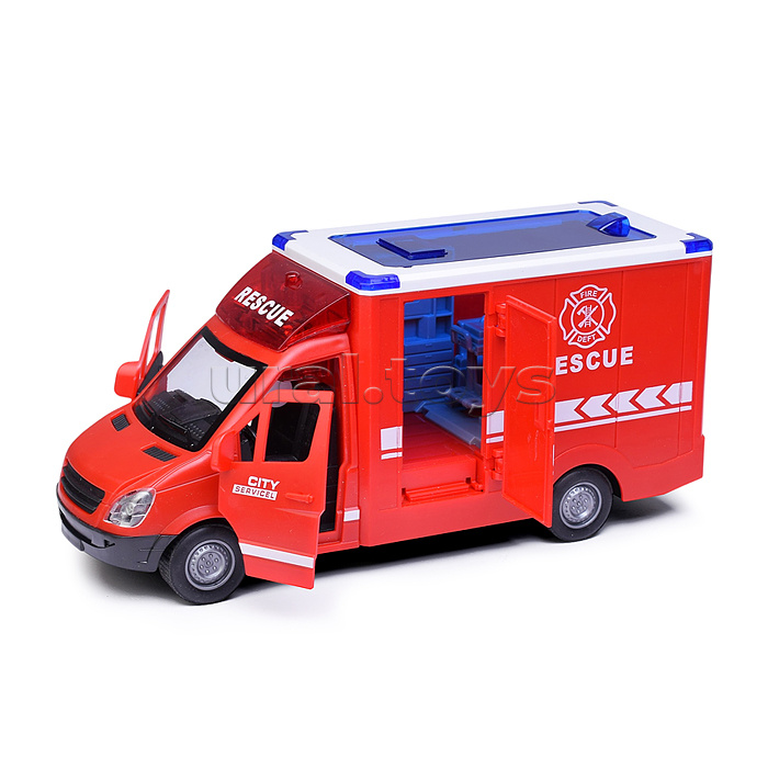 Машина "Rescue service" (свет, звук) цвет красный, в коробке